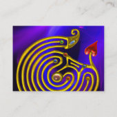 青いピンクの紫色の光波のハイパー迷路 名刺 (裏面)