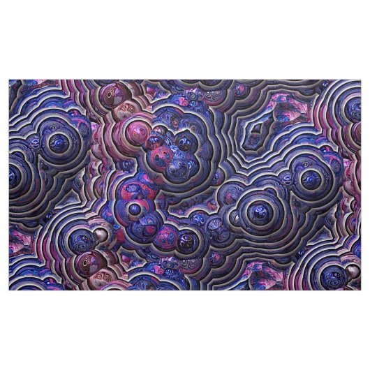 青いピンクの紫色の抽象芸術の泡細胞 ファブリック (ヤード)