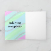青いピンクの緑のグリッター輝きパステル名前を追加する カード (内部)