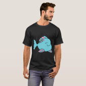 青いピンクの魚 Tシャツ (正面フル)