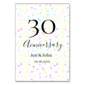 青いピンクの黄色の水玉模様 30周年 ネーム テーブルナンバー (裏面)
