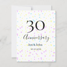 青いピンクの黄色の水玉模様 30周年 ネーム