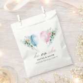 青いピンク色のバルーン性別の表示パーティー フェイバーバッグ (クリップ留めされた状態)