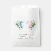 青いピンク色のバルーン性別の表示パーティー フェイバーバッグ (正面)