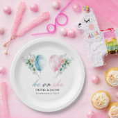 青いピンク色のバルーン性別の表示パーティー ペーパープレート (パーティー)