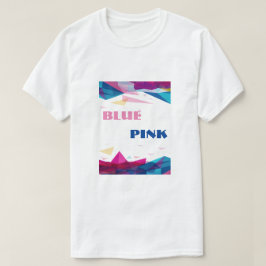 青いピンク色の視覚図形 Tシャツ