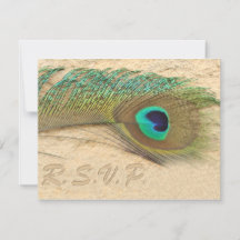 青いピーコックrsvpカード