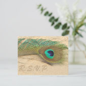 青いピーコックrsvpカード 出欠カード (スタンド正面)