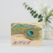 青いピーコックrsvpカード 出欠カード (スタンド正面)