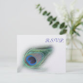 青いピーコックrsvpカード 出欠カード (スタンド正面)