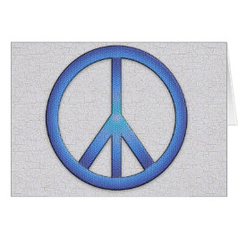 青いピースサインカード