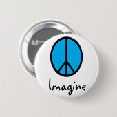 青いピースマークを想像して下さい 缶バッジ (正面&裏面)
