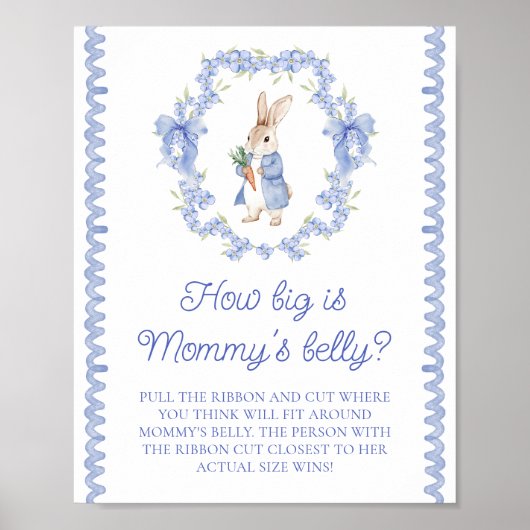 青いピーター・ラビットお母さんの腹の大きさ ポスター (正面)