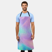 青いピ実在ンクの緑色のホログラフィックテクスチャ エプロン (着用した状態)