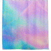 青いピ実在ンクの緑色のホログラフィックテクスチャ シャワーカーテン (正面)