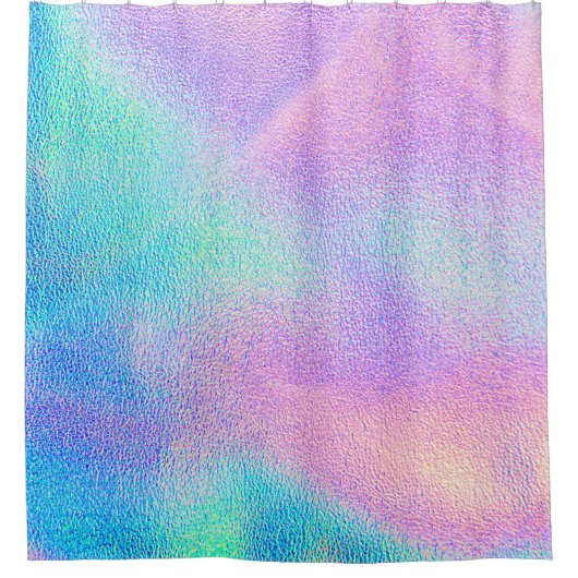 青いピ実在ンクの緑色のホログラフィックテクスチャ シャワーカーテン (正面)