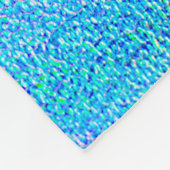 青いピ実在ンクの緑色のホログラフィックテクスチャ フリースブランケット (角)