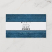 青いファッションのスタイリストの裁縫婦のテーラー 名刺 (裏面)