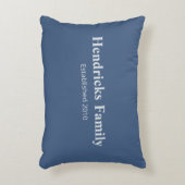 青いファミリ名「確立」と背面パターン アクセントクッション (正面(垂直))