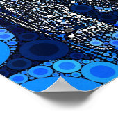 青いファンキー靴下のモンキーサークルのバブルポップ・アートのアート ポスター (角)