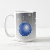青いファンシークリスマスオーナメントコーヒーマグ コーヒーマグカップ (左)