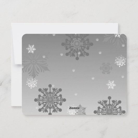 青いファンシークリスマスオーナメントホリディフォトカード シーズンカード (裏面)