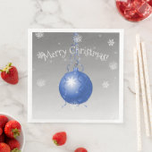 青いファンシークリスマス装飾紙ナプキン (インサイチュ)
