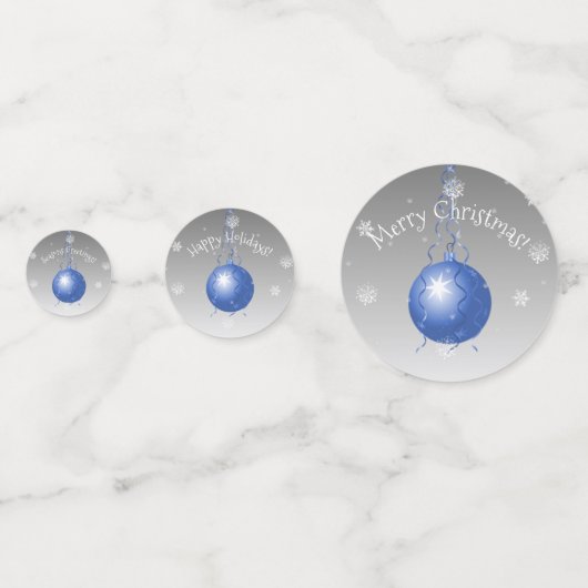 青いファンシークリスマス飾りテーブル紙吹雪 コンフェッティ (裏面)