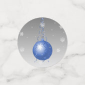 青いファンシークリスマス飾りテーブル紙吹雪 コンフェッティ (スモール正面)