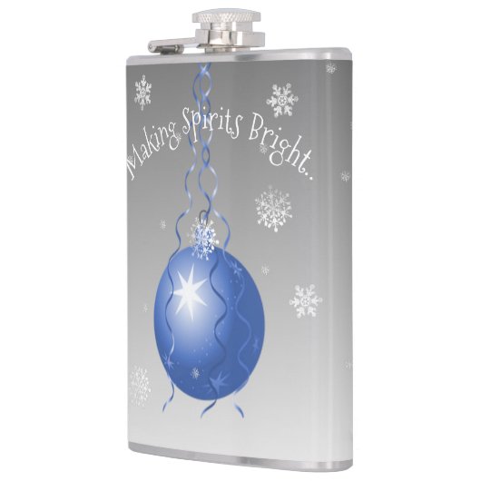 青いファンシークリスマス飾りフラスコ フラスク (左)