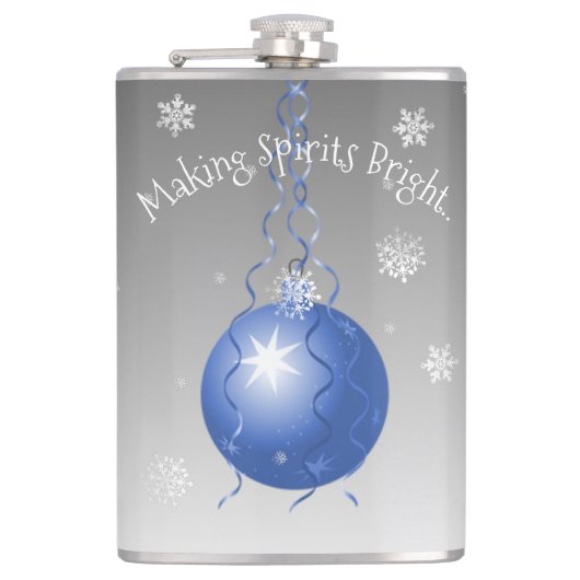 青いファンシークリスマス飾りフラスコ フラスク (正面)
