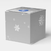 青いファンシークリスマス飾り用化粧箱 フェイバーボックス (正面サイド)