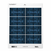 青いファンシーゴシックボトルまたはjarラベル ラベル (フルシート)