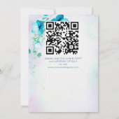 青いファンシーティール(緑がかった色)の花を愛す結婚るもの 招待状 (裏面)