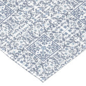 青いファンシーフローラタイルのパターン ロングテーブルランナー (コーナー)