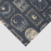 青いファンシー背景に囲まれた天体写真 薄葉紙 (詳細)