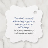 青いファンシー野花とハニージャールネックラベル フェイバータグ (裏面)