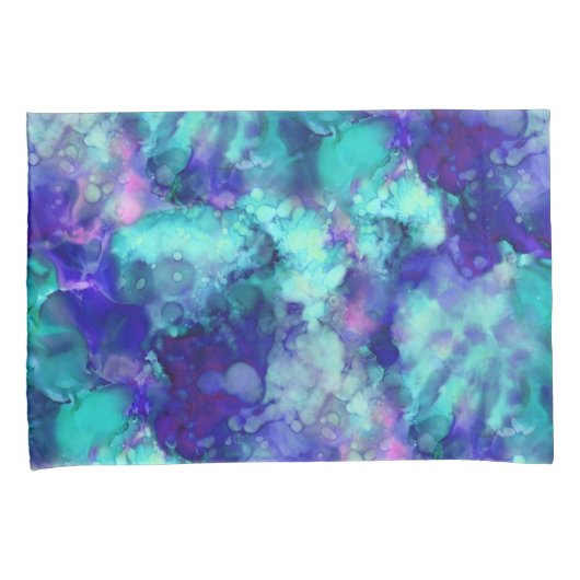 青いファンタジー水色： 枕カバー (正面右)