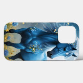 青いファンタジー魔法の馬の月の花、 Case-Mate iPhoneケース (裏面 (横))