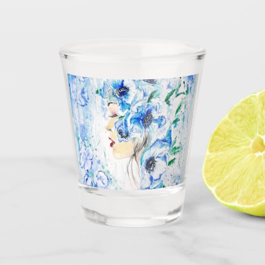 青いファンタジー – 水色 ショットグラス (正面)