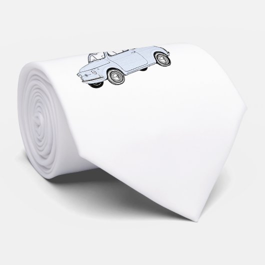青いフィアット500 Topolinoの鉛筆のスタイルのスケッチ ネクタイ (ロール)