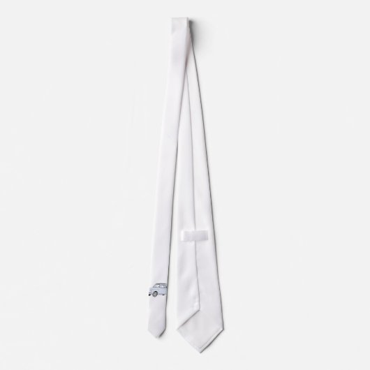 青いフィアット500 Topolinoの鉛筆のスタイルのスケッチ ネクタイ (裏面)