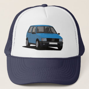 青いフィアットUnoの80年代のsupermini キャップ