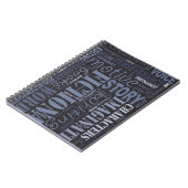 青いフィクションの作家の単語の芸術のノート ノートブック (左側)