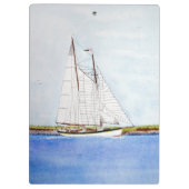 青いフィリグリー ダマスク モノグラムイニシャル クリップボード (裏面)