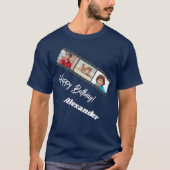 青いフィルムネームバースデーギフト男性用 Tシャツ (正面)
