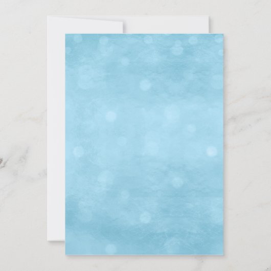 青いフェイク金ゴールドグリッターの月の赤ちゃんシャワー 招待状 (裏面)