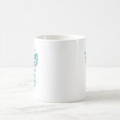 青いフェニックスが白に浮き上がる コーヒーマグカップ (中央)