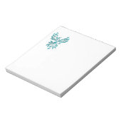 青いフェニックスが白に浮き上がる ノートパッド (回転)