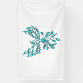 青いフェニックスが白に浮き上がる 横断幕 (縦)